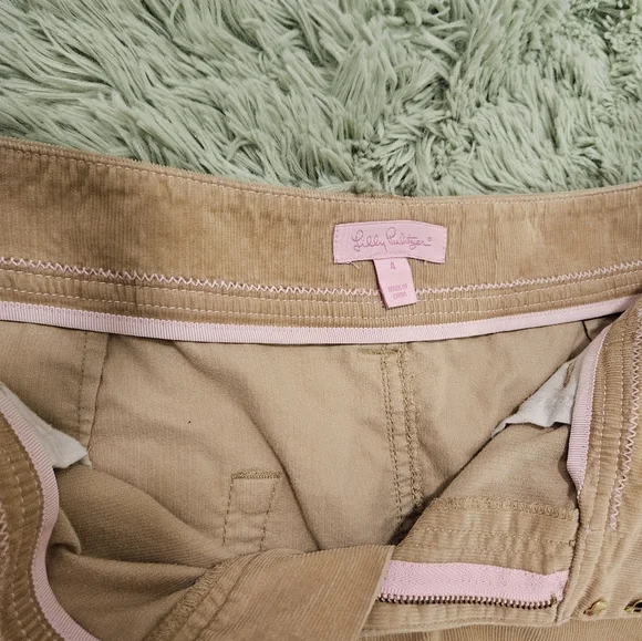 Lilly Pulitzer Tulah Sesame Tan Corduroy Mini Skirt Size 4 - Picture 5 of 6